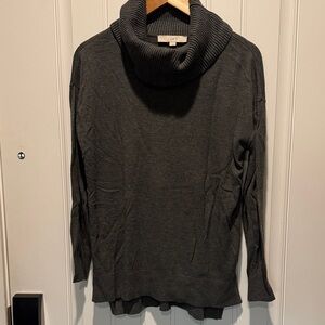 LOFT Charcoal Cowl Neck Sweater
